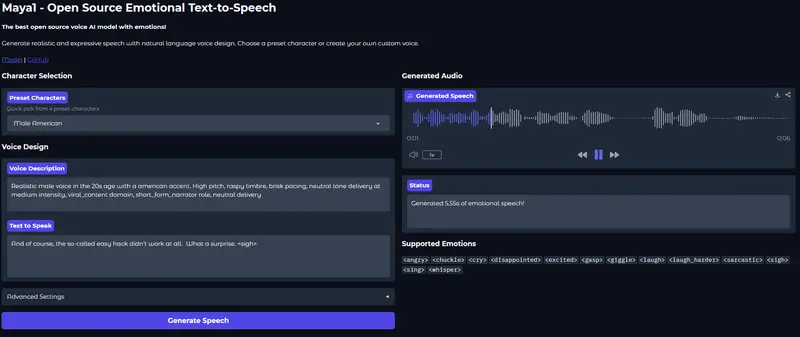 Maya1：开源 3B 语音模型，支持自然语言控制与情感标签的文本到语音生成