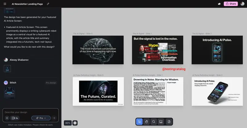 谷歌Stitch升级：支持设计想法自动生成pitch deck，新增热图、原型与多平台导出