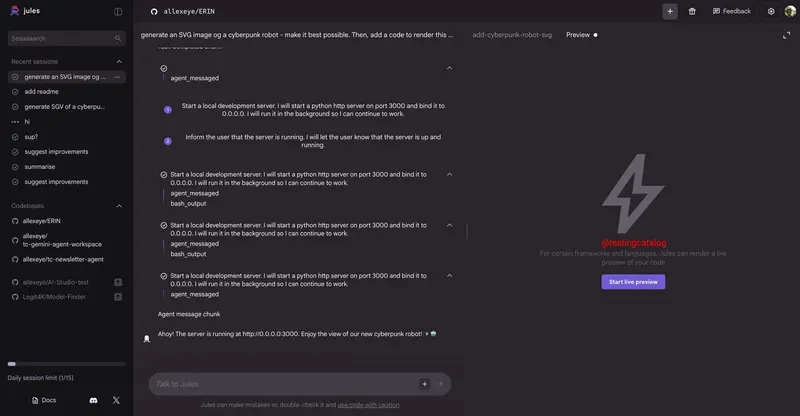 谷歌Jules 添新功能：Slack集成+实时代码预览，团队协作与代码审查提速