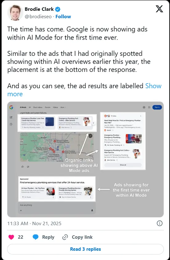 谷歌Gemini AI搜索正式植入广告:瞄准高转化场景,逐步覆盖全用户