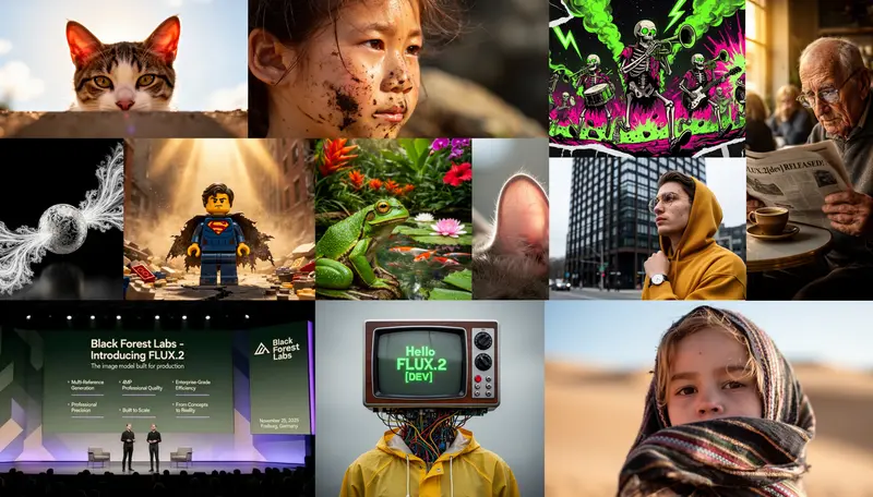 黑森林实验室发布FLUX.2 ：支持400万像素编辑+10图参考，开放权重模型刷新视觉AI上限