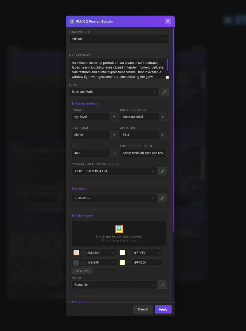 Kiko Prompt Builder：为 FLUX 和 z-image 打造的结构化摄影提示词生成器