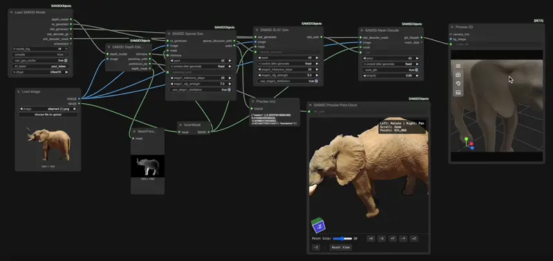 ComfyUI-SAM3DObjects节点详解：单图生成3D模型，支持多格式导出与可视化