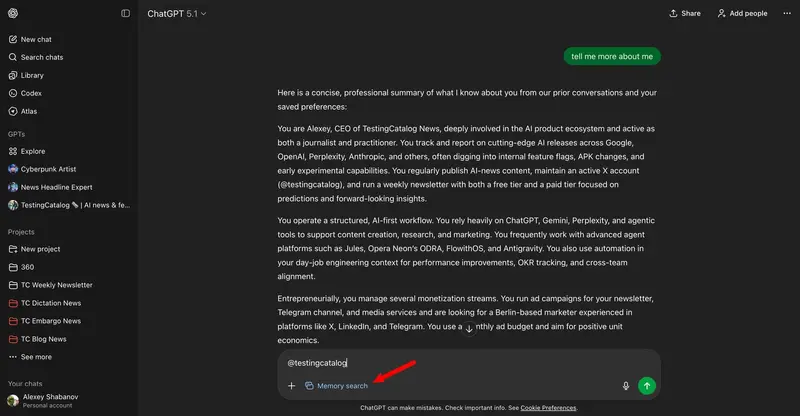 ChatGPT测试记忆搜索功能,GPT-5.2发布传闻升温,OpenAI迎战市场竞争