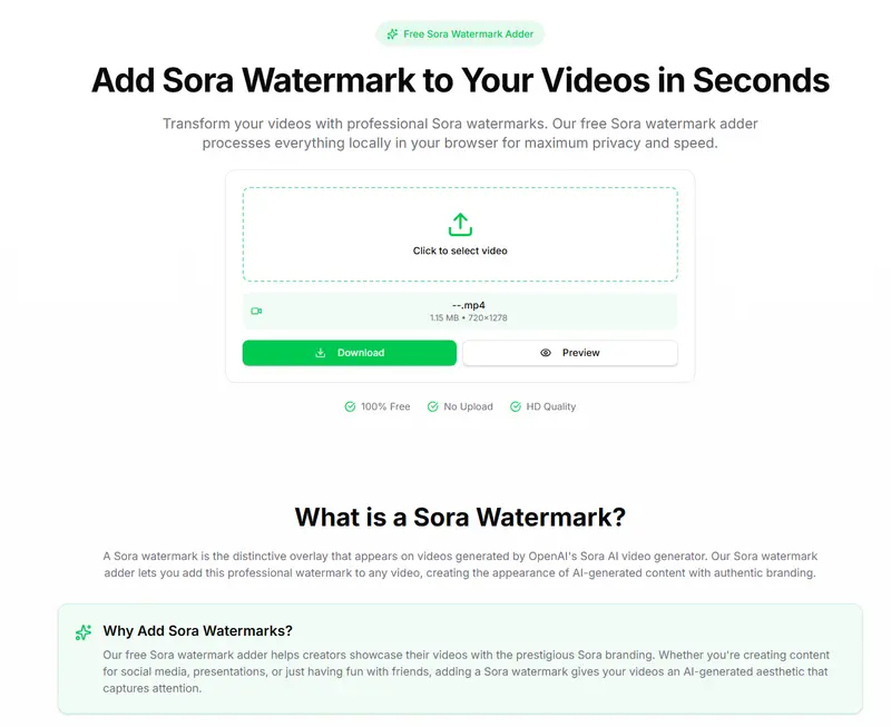 Sora Watermark Adder
