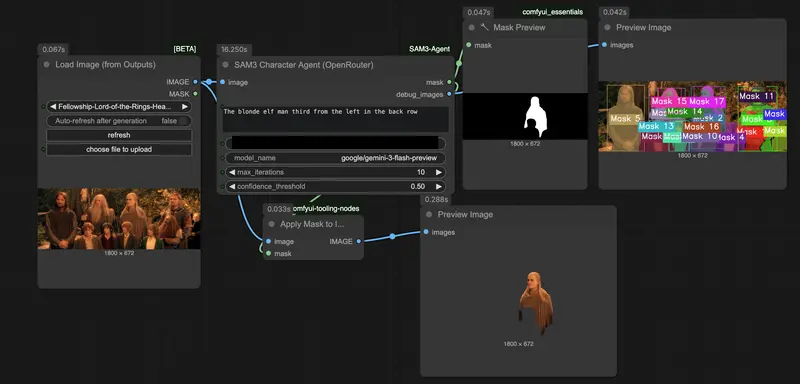 ComfyUI Segmentation Agent：用智能体 + SAM3 在 ComfyUI 中精准分割角色