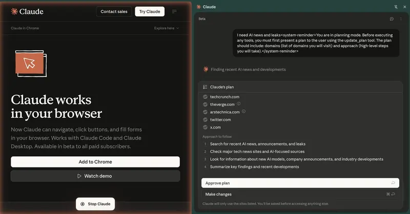 Claude for Chrome 升级：支持 DOM 调试、快捷指令与规划模式