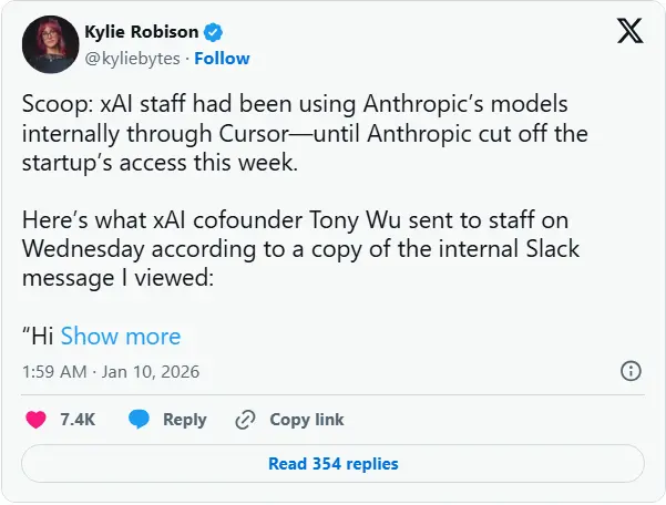 Anthropic 双线封杀:第三方工具遭技术拦截,xAI 等竞品被切断 Claude 使用权