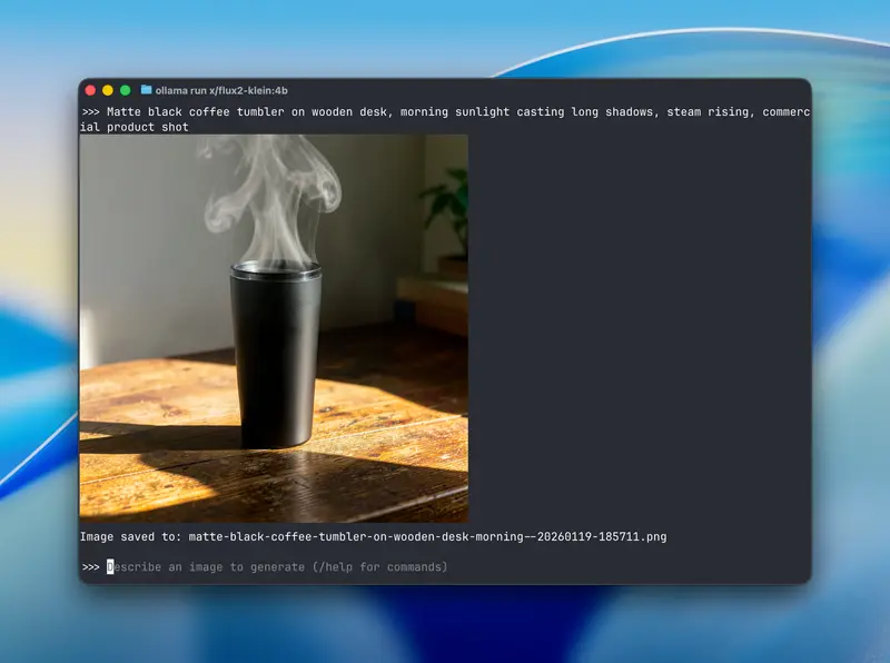 Ollama 新增图像生成功能！macOS 率先体验，双模型（Z-Image Turbo 与 FLUX.2 Klein）支持中英文本渲染 + 高精度创作