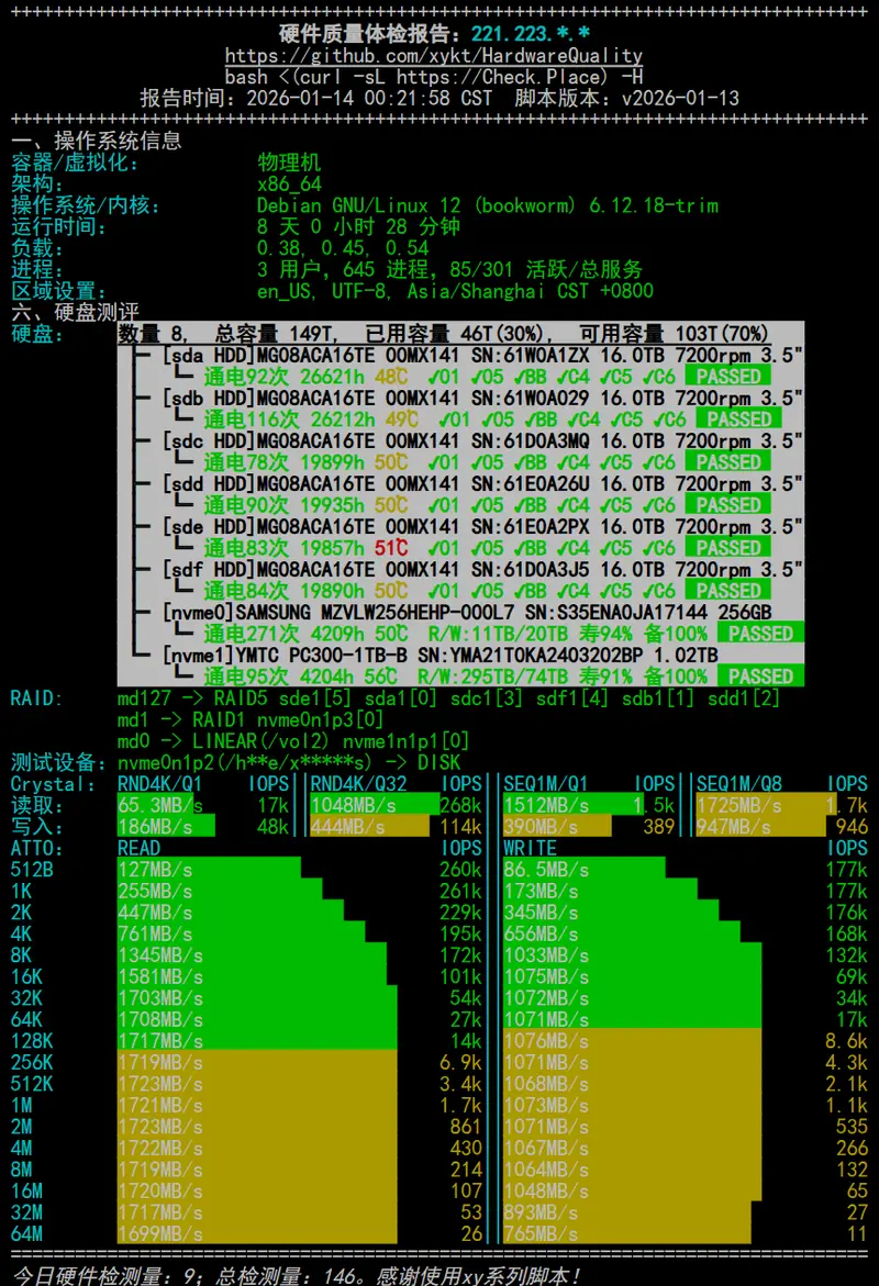 硬件质量体检脚本