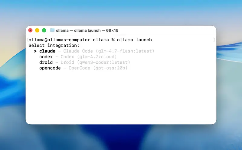 Ollama 新增 launch 命令：一键启动编程智能体，无需配置