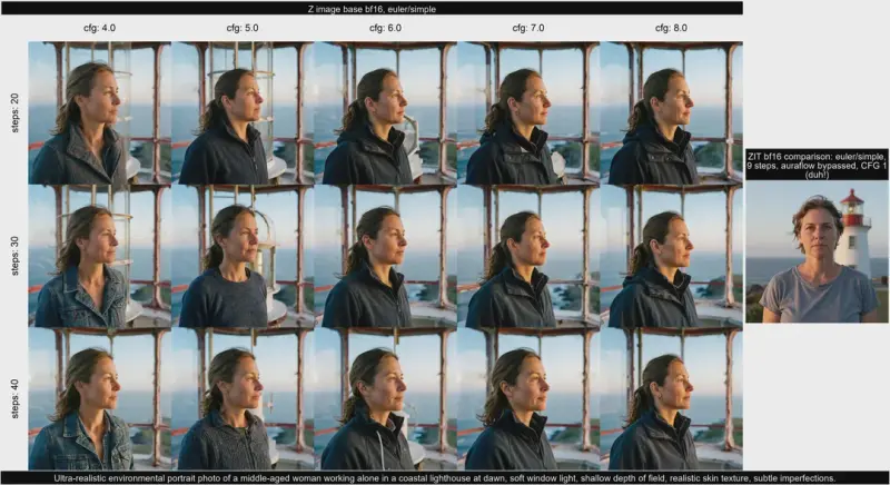 Z-Image模型参数实测:CFG与步数设置对比与最优区间