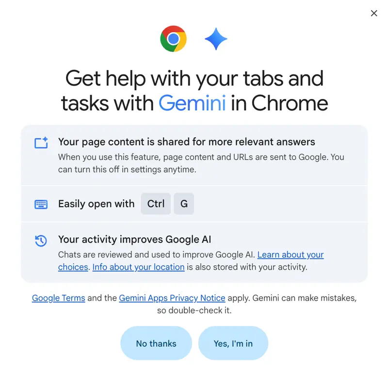 Enable Chrome AI
