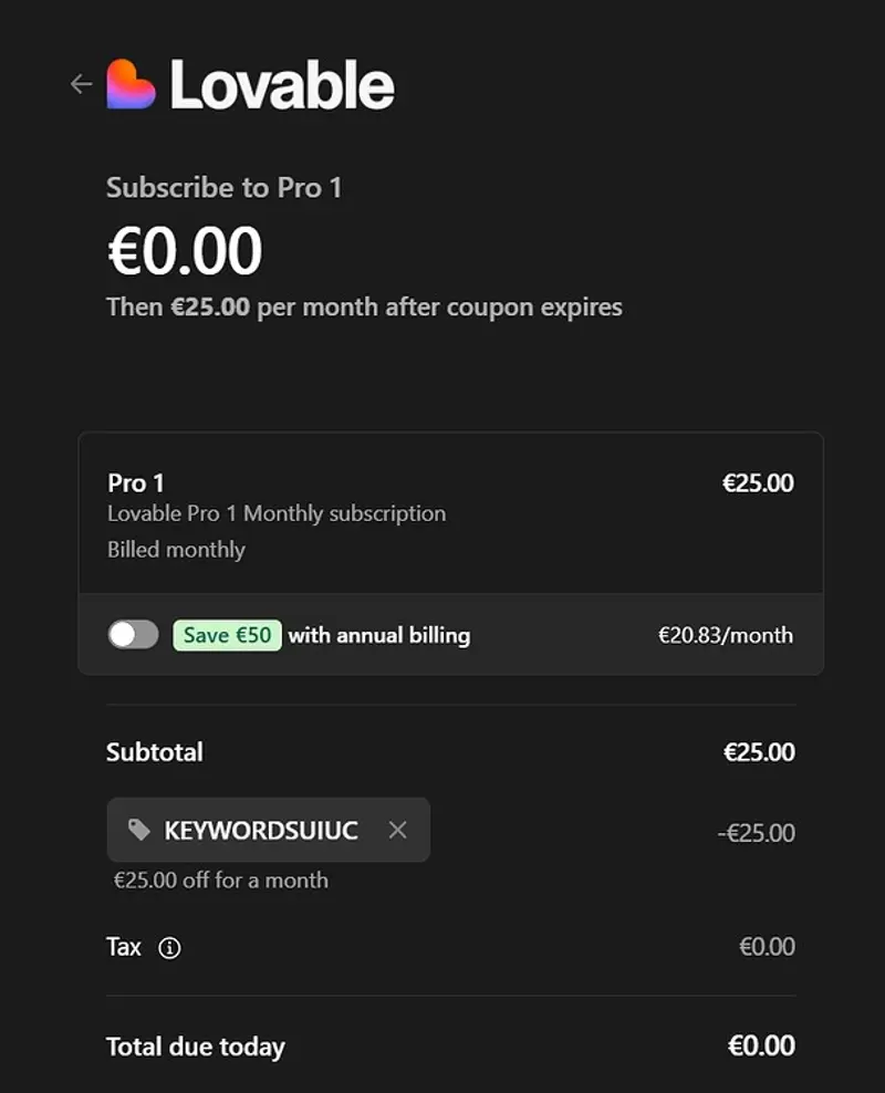 无需付费！用优惠码免费体验 Lovable.dev 全栈 AI 应用构建器
