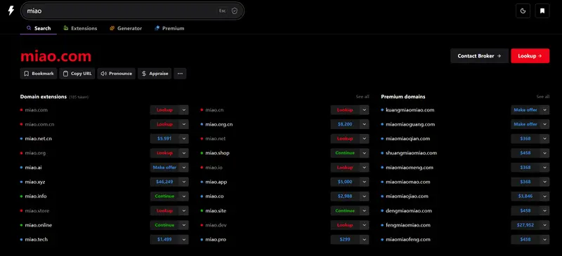 Instant Domain Search