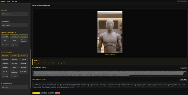 ComfyUI-Cinematic-Prompt：带视觉预览的电影级提示词构建器，自动适配 Midjourney/SDXL/Flux