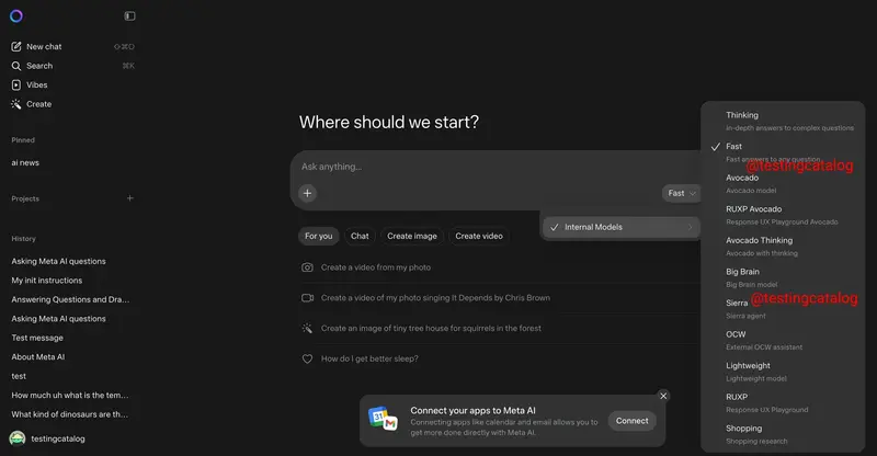 Meta AI 测试 Avocado 模型、Manus 代理与 OpenClaw 集成，计划任务和 MCP 支持即将上线