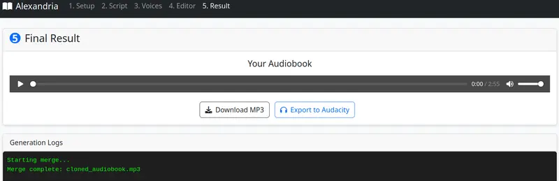 Alexandria Audiobook Generator