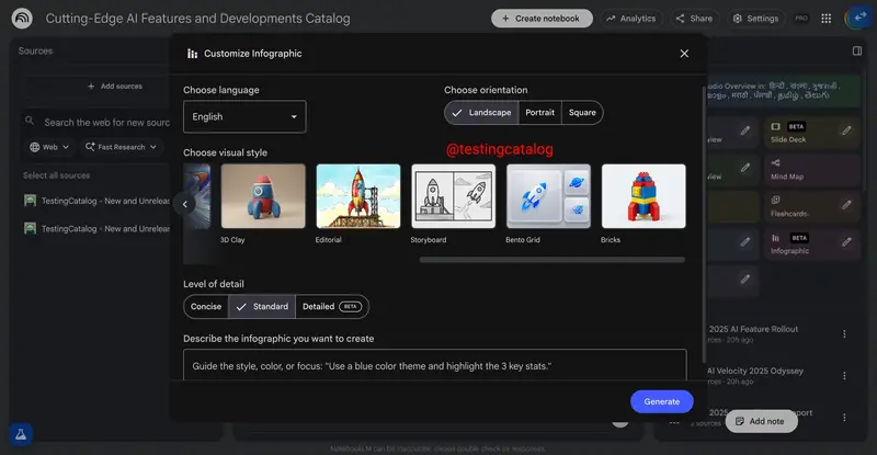 NotebookLM 新增 10 种信息图样式：从草图到 3D 黏土，一键匹配你的演示风格