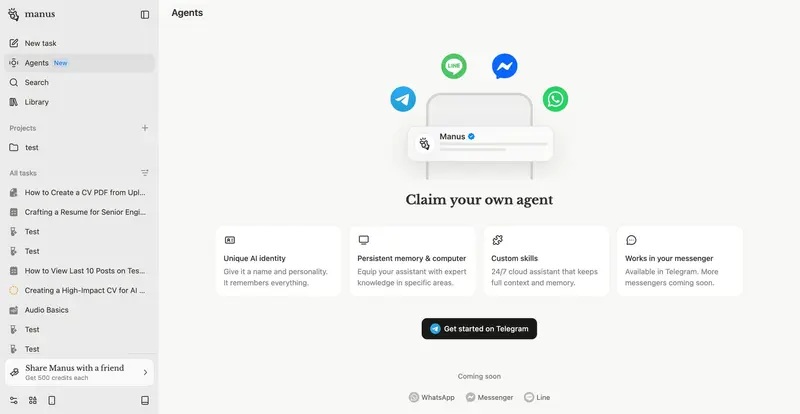 Manus AI 推出 Telegram 24/7 智能体，上线即遭平台暂停