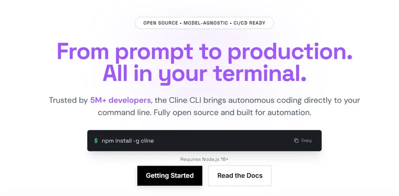 Cline CLI 2.0 发布：免费集成 Kimi K2.5 与 MiniMax M2.5，终端秒变编码智能体