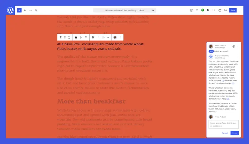 WordPress.com 内置 AI 助手重磅上线:一句话改写全站风格,集成 Gemini 打造视觉新体验