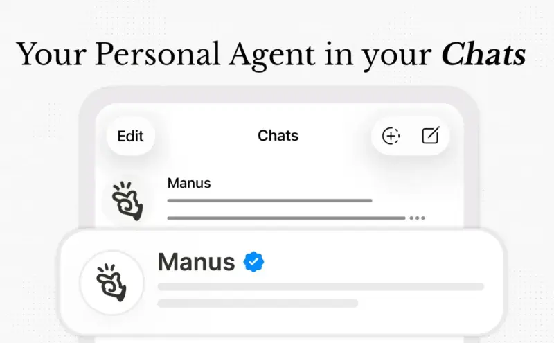 Meta 宣布推出 Manus Agents，一种在消息应用中访问 Manus 的新方式