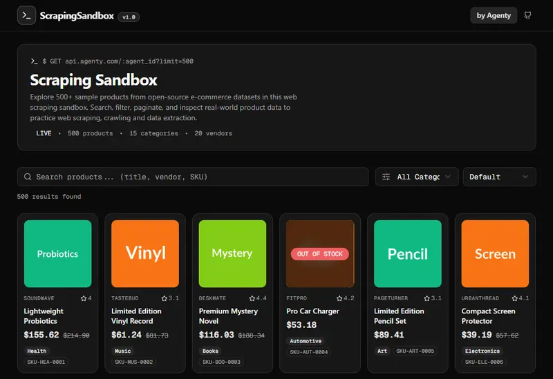 Scraping Sandbox