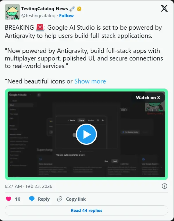 Google AI Studio 重磅升级：新增身份验证与全栈框架支持，从“原型玩具”变身“生产级”应用工厂
