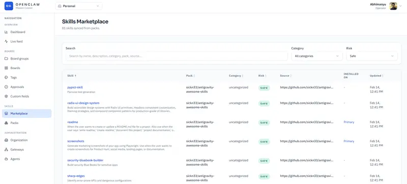OpenClaw Mission Control