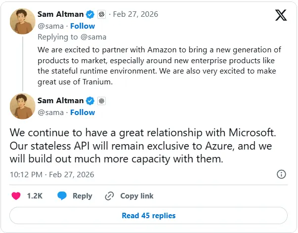 OpenAI 宣布获 1100 亿美元融资,亚马逊、英伟达、软银参投