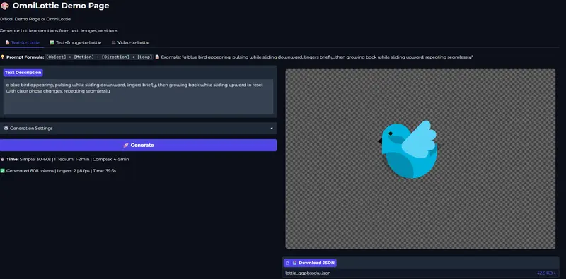 OmniLottie：全球首个端到端多模态矢量动画生成器，文字/图片/视频一键转可编辑 Lottie