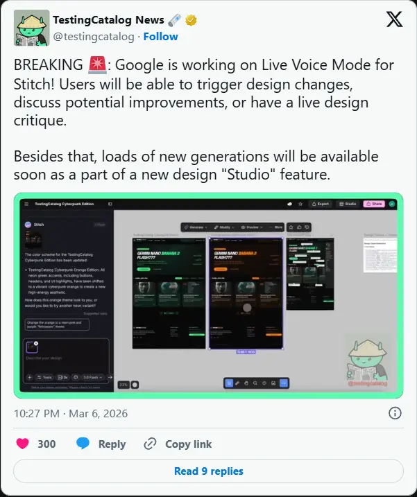 谷歌 Stitch 迎来“氛围设计”时代：语音生成 UI、设计系统导入与全链路工作室