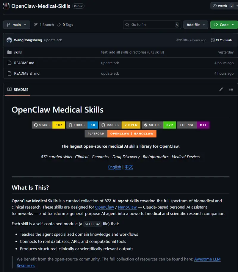 OpenClaw Medical Skills
