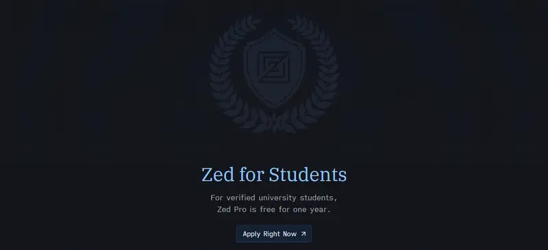 Zed 面向大学生推出包含 Pro 功能的免费学生计划