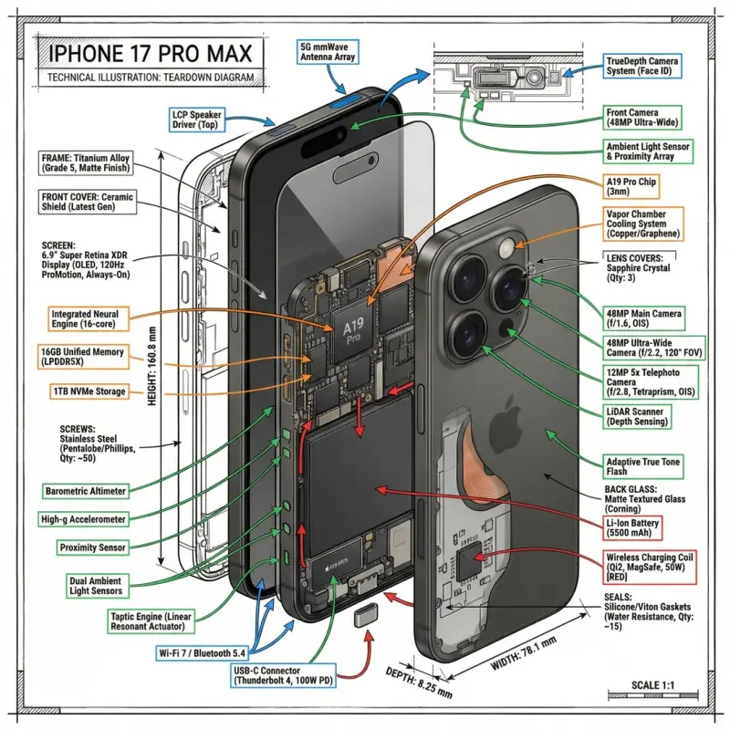 一个提示词生成博物馆级工程拆解图：iPhone 17、大疆无人机与 MacBook Pro 实测