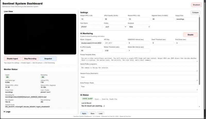 Sentinel 实时监控系统