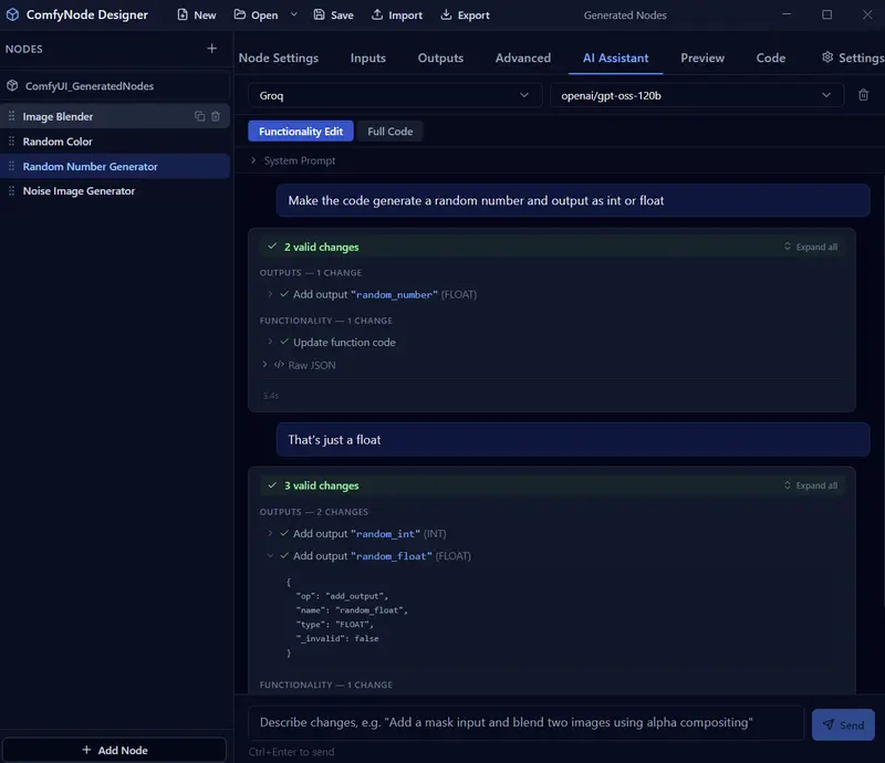 Comfy Node Designer：零代码打造 ComfyUI 自定义节点，AI 辅助逻辑生成