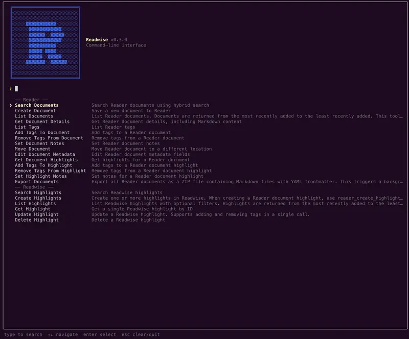Readwise CLI