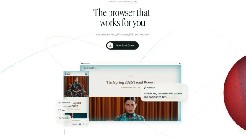 Perplexity Comet 浏览器登陆 iOS：AI 助手随身带，但隐私换便利成争议焦点