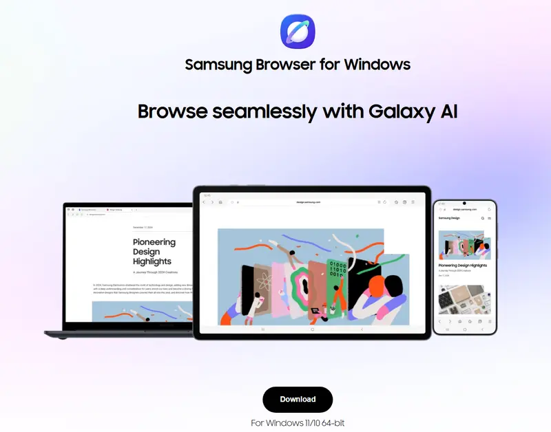 三星浏览器 Windows 版今日结束测试，提供跨设备体验