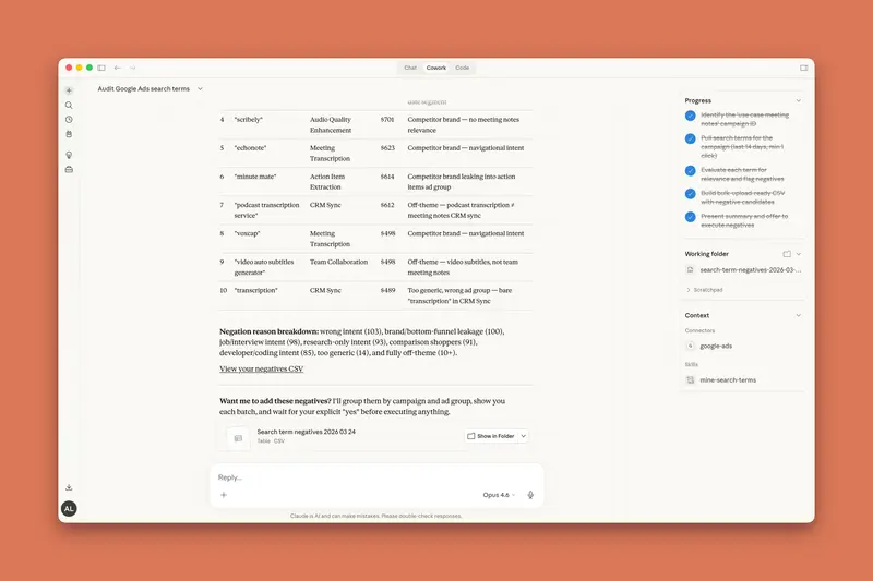 实战揭秘:Anthropic 增长负责人如何用 Claude Cowork + MCP 重塑 Google Ads 工作流