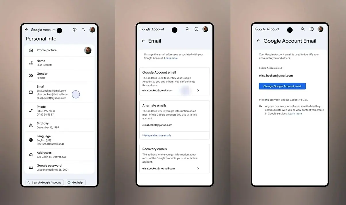 谷歌现允许你更改 @gmail.com 邮箱地址