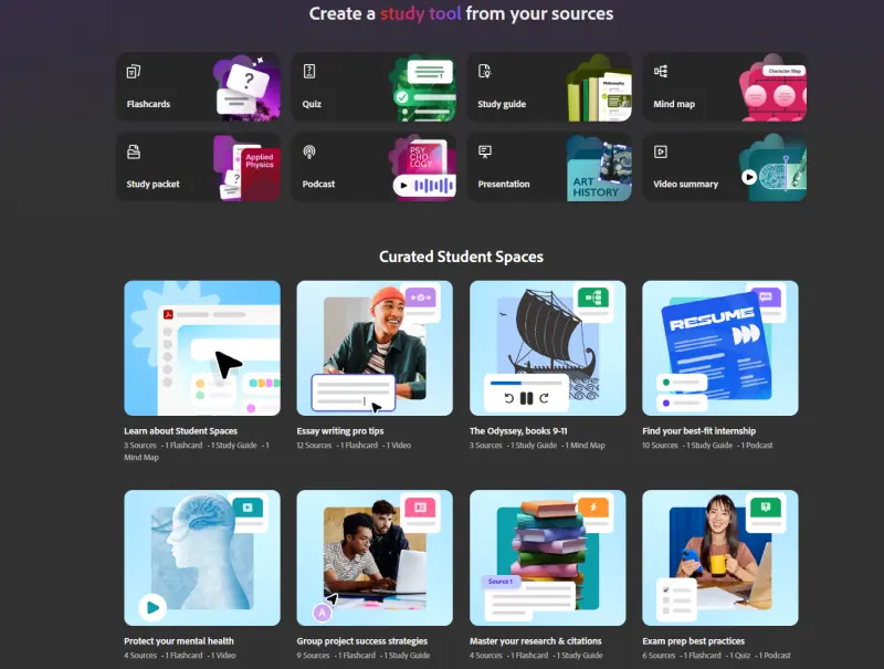 Acrobat Student Spaces