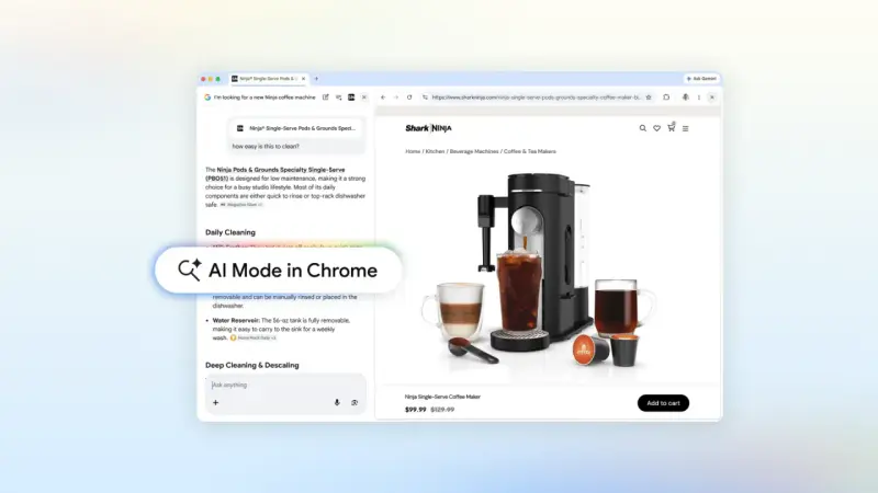 Chrome AI 模式重大升级:分屏视图与上下文感知,重塑搜索体验