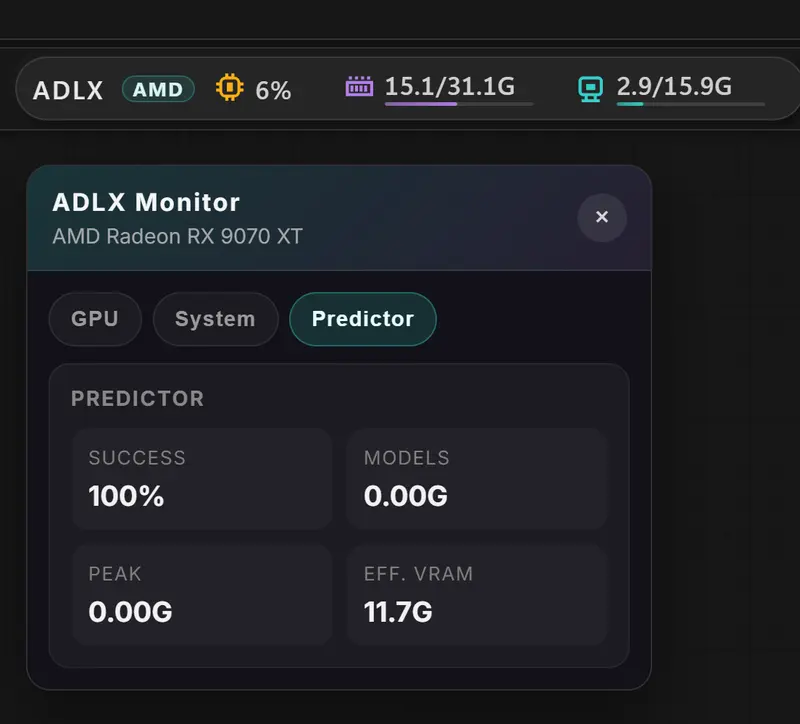 ComfyUI-ADLX-Monitor:AMD 显卡用户的终极监控神器,实时显存预警与工作流成功率预测,告别 OOM 崩溃