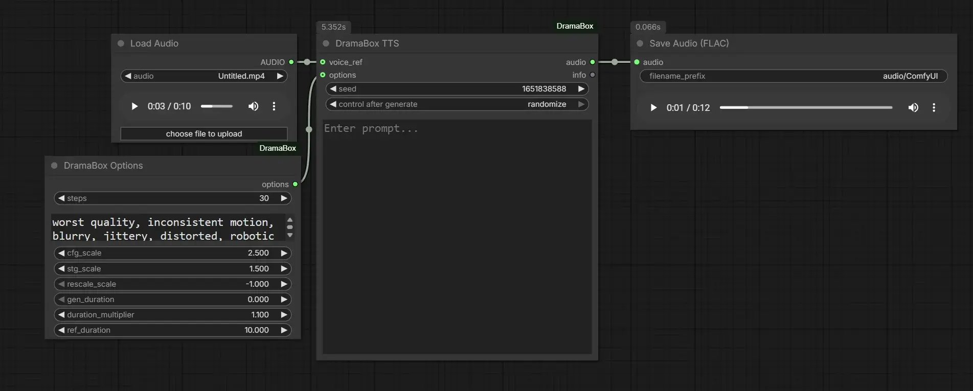ComfyUI-DramaBox:基于 LTX-2.3 的提示驱动 TTS 节点,支持情感控制、语音克隆与 LoRA 风格定制,打造电影级有声表演