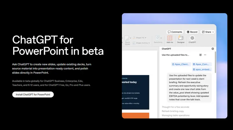 ChatGPT for PowerPoint