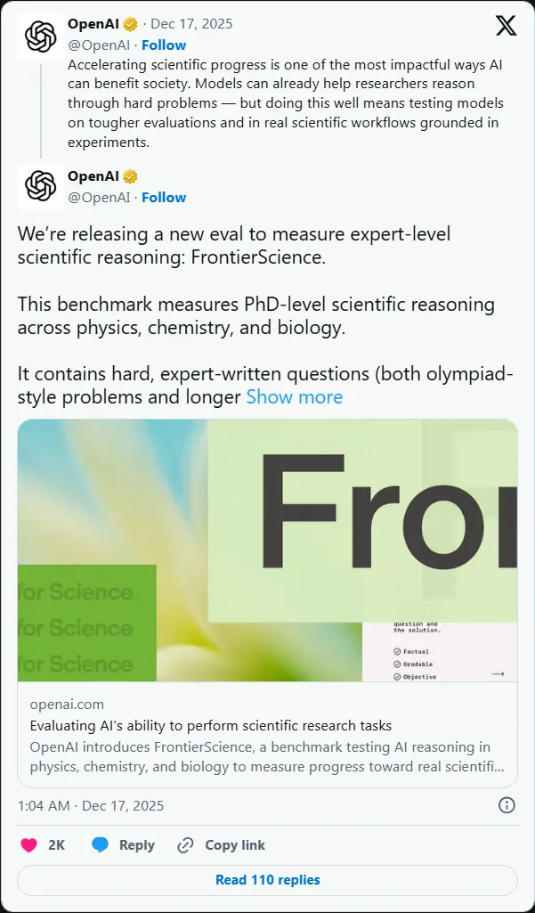 OpenAI 拟推“ChatGPT for Science”:专为科研机构定制,剑指生物与材料科学