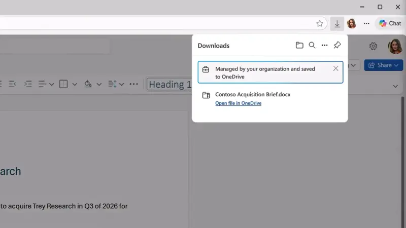 Microsoft Edge for Business 安全升级:内置“看屏”AI 模型与强化 DLP 策略